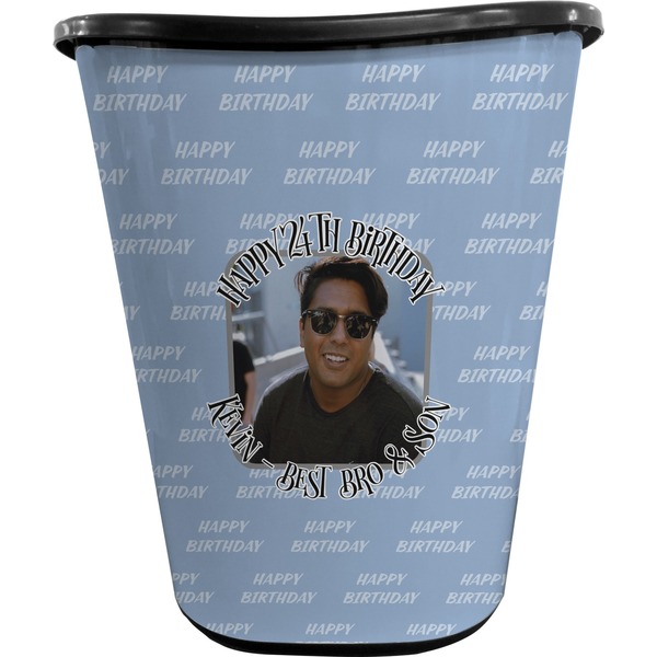 Photo Birthday Trash Can Black