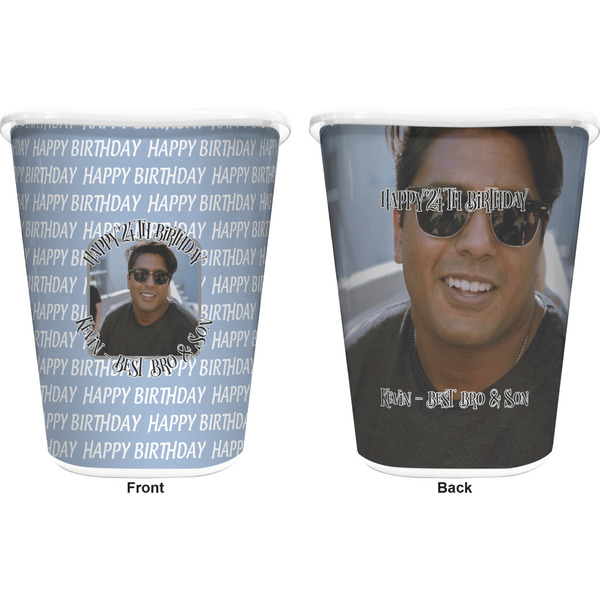Photo Birthday Trash Can White - Front and Back - Apvl