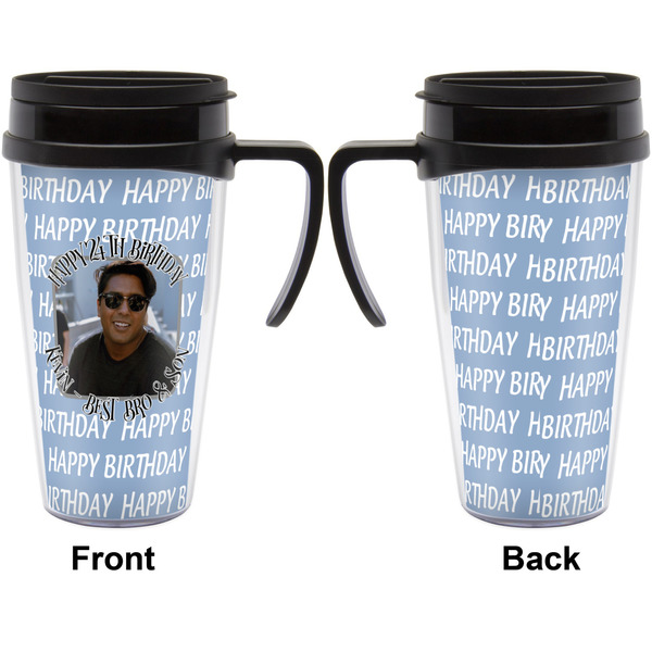 Photo Birthday Travel Mug with Black Handle - Approval