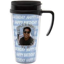 Photo Birthday Acrylic Travel Mug with Handle (Personalized)