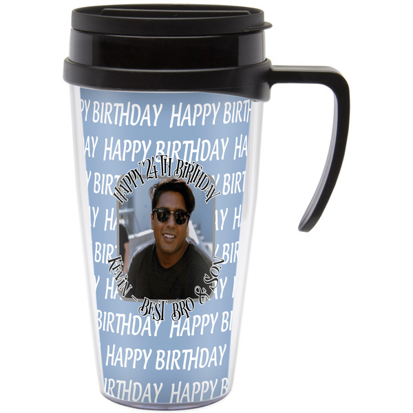 Custom Photo Birthday Acrylic Travel Mug with Handle (Personalized)