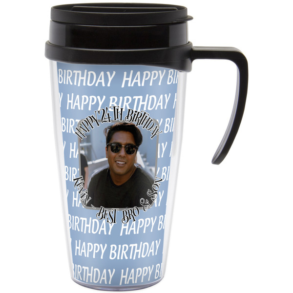 Custom Photo Birthday Acrylic Travel Mug with Handle (Personalized)