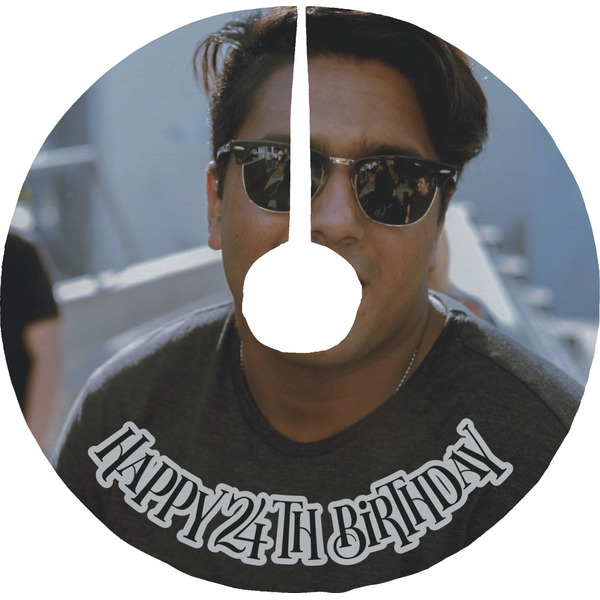 Custom Photo Birthday Tree Skirt (Personalized)