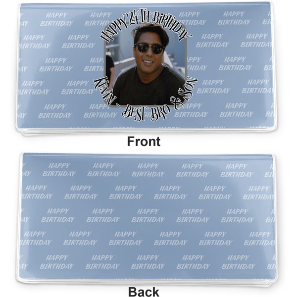 Photo Birthday Vinyl Check Book Cover - Front and Back