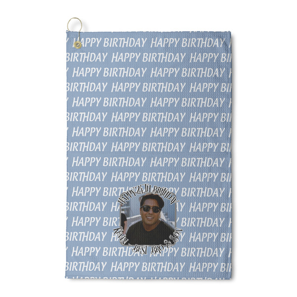 Custom Photo Birthday Waffle Weave Golf Towel