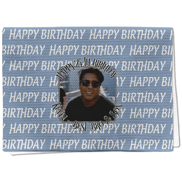 Custom Photo Birthday Kitchen Towel - Waffle Weave - Full Color Print