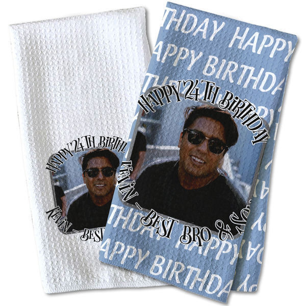 Photo Birthday Waffle Weave Towels - Two Print Styles