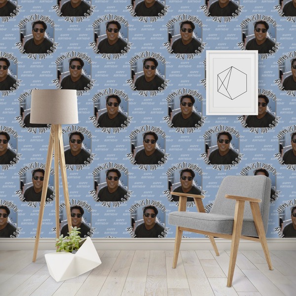 Custom Photo Birthday Wallpaper & Surface Covering (Water Activated - Removable)