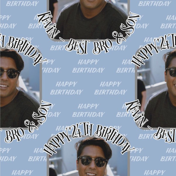 Custom Photo Birthday Wallpaper & Surface Covering (Water Activated 24"x 24" Sample)