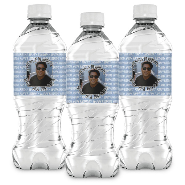 Photo Birthday Water Bottle Labels - Front View