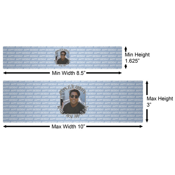 Photo Birthday Water Bottle Labels w/ Dimensions