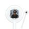 Photo Birthday 5.5" Round Plastic Stir Sticks - White - Single Sided