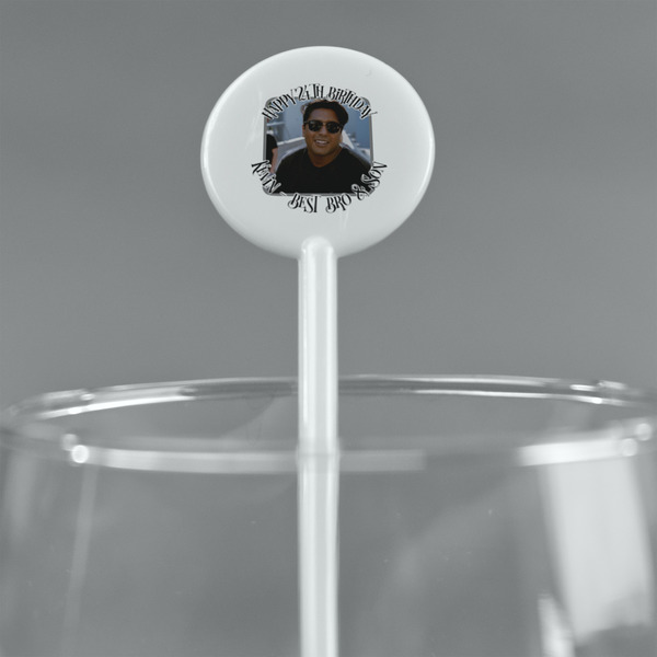 Photo Birthday White Plastic 5.5" Stir Stick - Round - Main