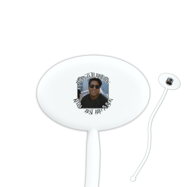 Custom Photo Birthday Oval Plastic Stir Sticks