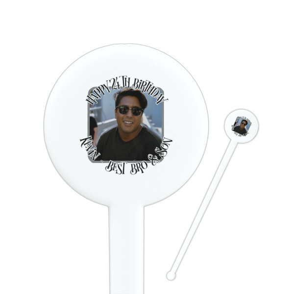 Custom Photo Birthday Round Plastic Stir Sticks