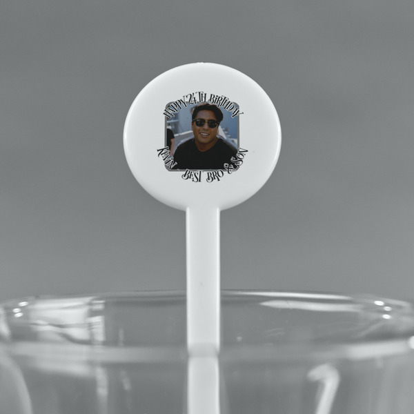 Photo Birthday White Plastic 7" Stir Stick - Round - Main