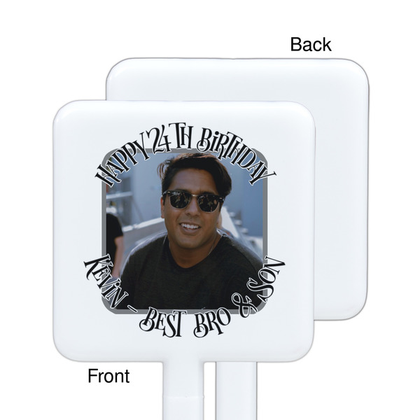 Photo Birthday White Plastic Stir Stick - Single Sided - Square - Approval