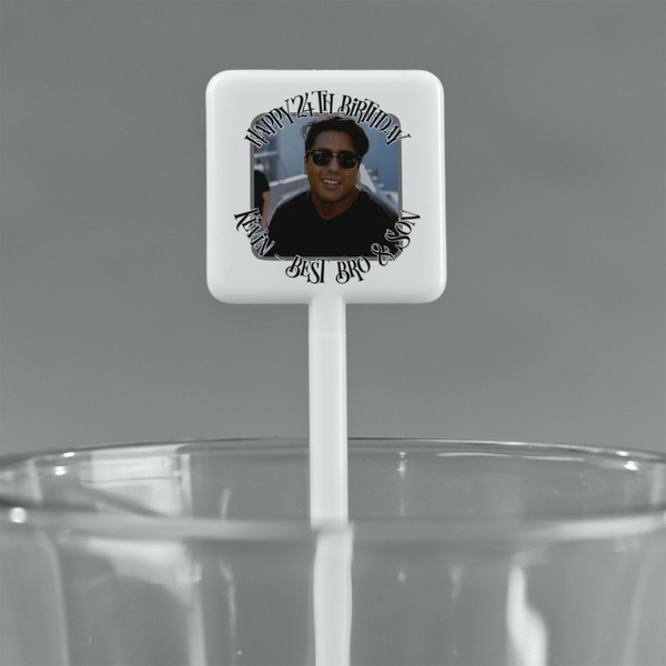 Photo Birthday White Plastic Stir Stick - Square - Main