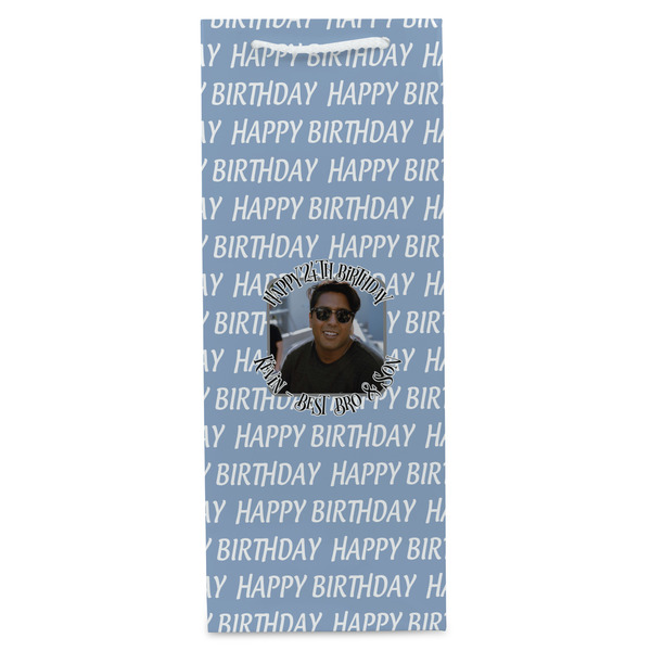 Photo Birthday Wine Gift Bag - Gloss - Front
