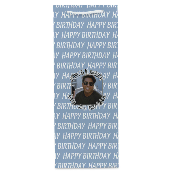Photo Birthday Wine Gift Bag - Matte - Front