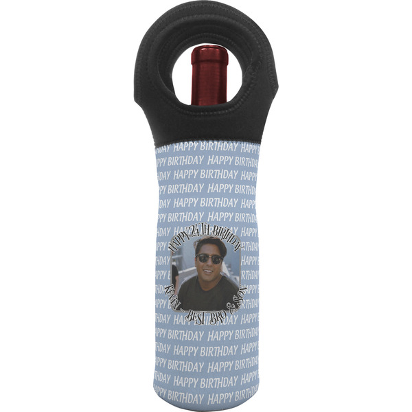 Custom Photo Birthday Wine Tote Bag (Personalized)