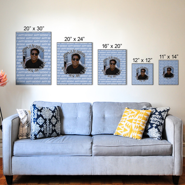 Photo Birthday Wood Prints - Size Comparison