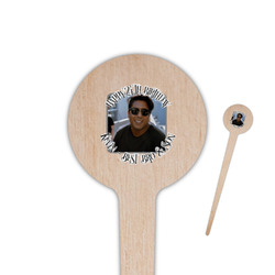 Photo Birthday 4" Round Wooden Food Picks - Single Sided