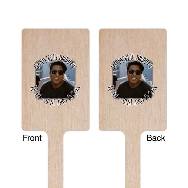 Photo Birthday Wooden 6.25" Stir Stick - Rectangular - Double Sided - Front & Back