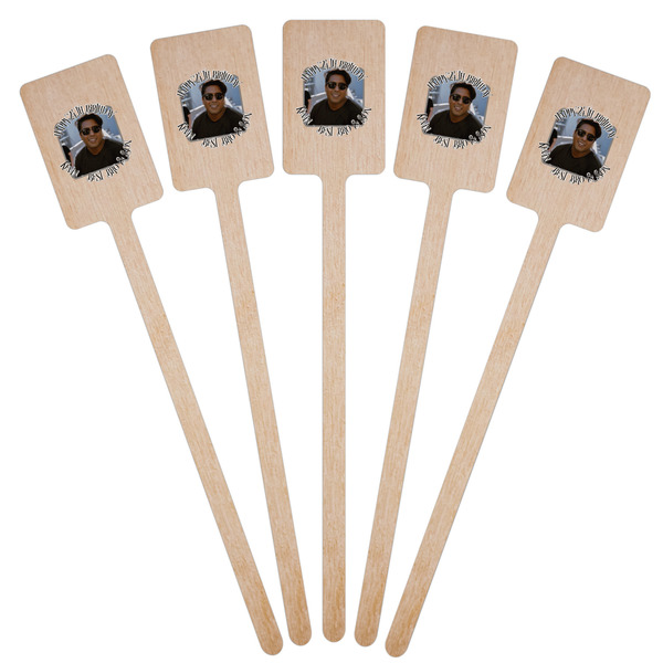 Photo Birthday Wooden 6.25" Stir Stick - Rectangular - Fan View