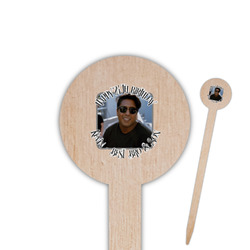 Photo Birthday 6" Round Wooden Food Picks - Double Sided