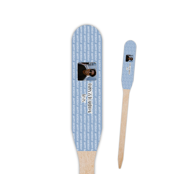 Custom Photo Birthday Paddle Wooden Food Picks