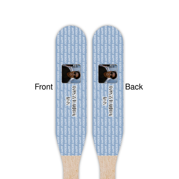Photo Birthday Wooden Food Pick - Paddle - Double Sided - Front & Back