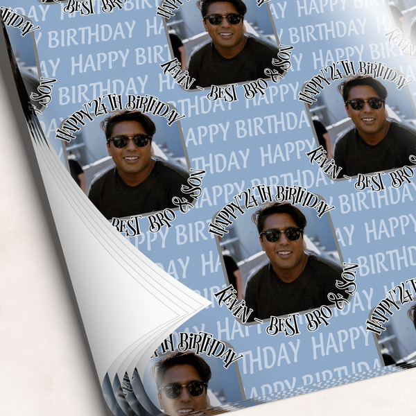 Custom Photo Birthday Wrapping Paper Sheets
