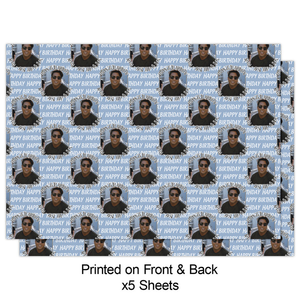 Photo Birthday Wrapping Paper Sheet - Double Sided - Front