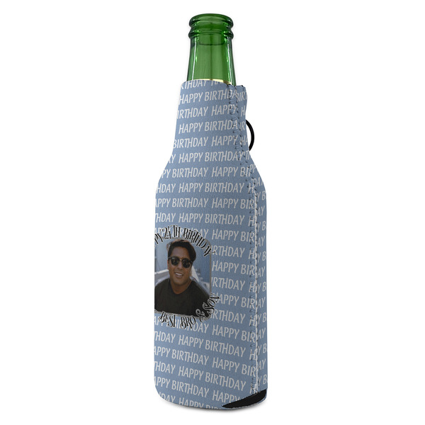 Photo Birthday Zipper Bottle Cooler - ANGLE (bottle)