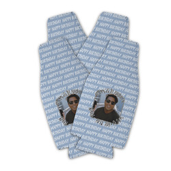 Photo Birthday Zipper Bottle Cooler - Set of 4