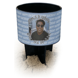Photo Birthday Black Beach Spiker Drink Holder (Personalized)