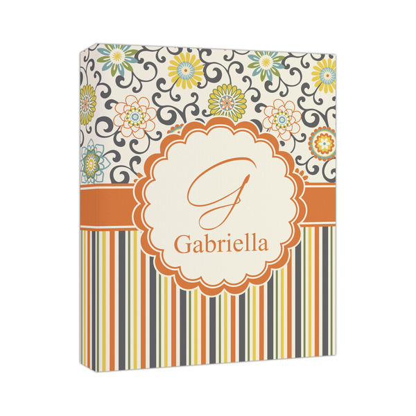 Custom Swirls, Floral & Stripes Canvas Print - 11x14 (Personalized)