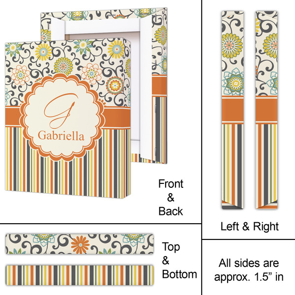 Swirls, Floral & Stripes 11x14 - Canvas Print - Approval