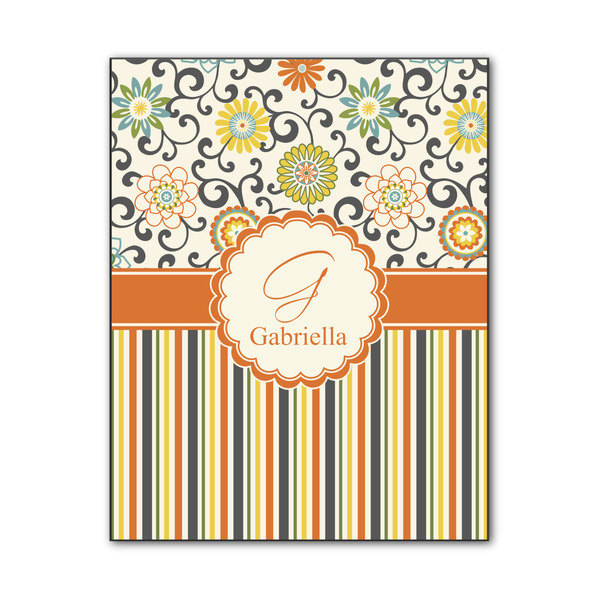 Custom Swirls, Floral & Stripes Wood Print - 11x14 (Personalized)