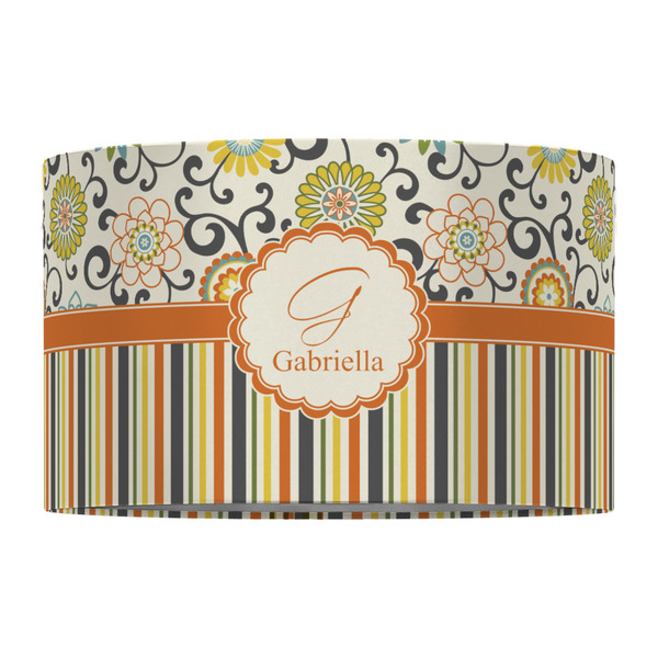 Swirls, Floral & Stripes 12" Drum Lampshade - FRONT (Fabric)