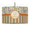 Swirls, Floral & Stripes 12" Drum Lampshade - PENDANT (Fabric)