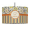 Swirls, Floral & Stripes 12" Drum Pendant Lamp - Fabric (Personalized)