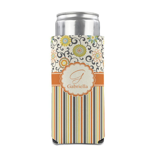 Swirls, Floral & Stripes 12oz Tall Can Sleeve - FRONT (on can)