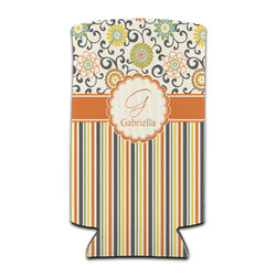 Swirls, Floral & Stripes Can Cooler (tall 12 oz) (Personalized)
