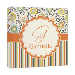 Swirls, Floral & Stripes Canvas Print - 12x12 (Personalized)