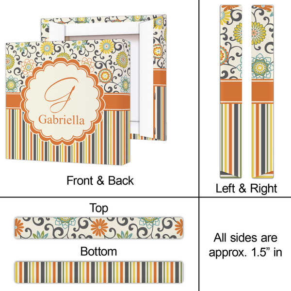 Swirls, Floral & Stripes 12x12 - Canvas Print - Approval