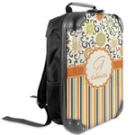 Swirls, Floral & Stripes Kids Hard Shell Backpack (Personalized)