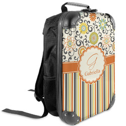 Swirls, Floral & Stripes Kids Hard Shell Backpack (Personalized)