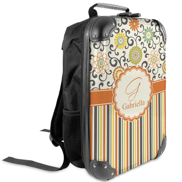 Custom Swirls, Floral & Stripes Kids Hard Shell Backpack (Personalized)